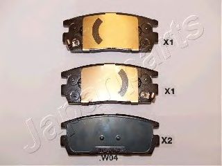 JAPANPARTS ppw04af -  Комплект тормозных колодок, дисковый тормоз