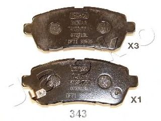 JAPKO 50343 -  Комплект тормозных колодок, дисковый тормоз