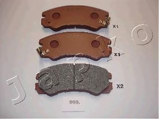 JAPKO 50999 -  Комплект тормозных колодок, дисковый тормоз