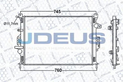 JDEUS 012m32 -  Радиатор, охлаждение двигателя
