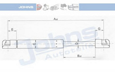 JOHNS 32519591 -  Газовая пружина, крышка багажник