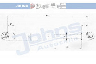 JOHNS 55059593 -  Газовая пружина, крышка багажник