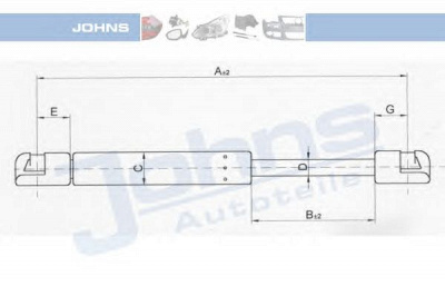 JOHNS 57069592 -  Газовая пружина, крышка багажник