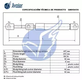 JUNIOR gh0154174 -  Газовая пружина, капот