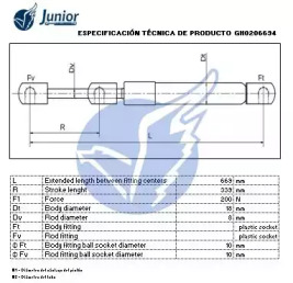 JUNIOR gh0206694 -  Газовая пружина, капот