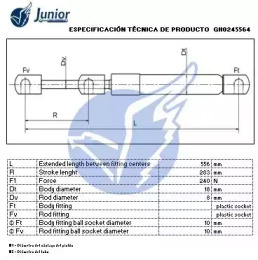JUNIOR gh0245564 -  Газовая пружина, капот
