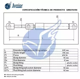 JUNIOR gh0276194 -  Газовая пружина, капот