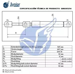 JUNIOR gh0285254 -  Газовая пружина, капот