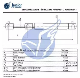 JUNIOR gh0295644 -  Газовая пружина, крышка багажник
