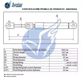 JUNIOR gh0316044 -  Газовая пружина, капот