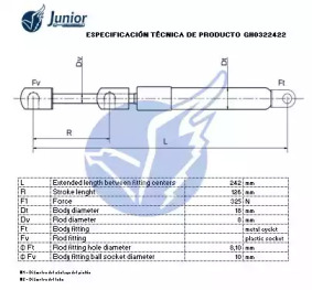 JUNIOR gh0322422 -  Газовая пружина, крышка багажник
