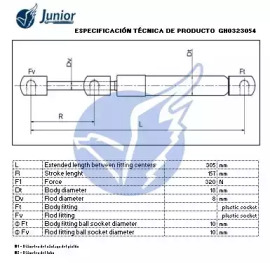 JUNIOR gh0323054 -  Газовая пружина, крышка багажник