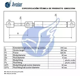 JUNIOR gh0323704 -  Газовая пружина, крышка багажник