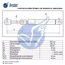 JUNIOR gh0325804 -  Газовая пружина, крышка багажник
