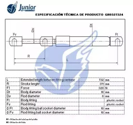 JUNIOR gh0327324 -  Газовая пружина, капот
