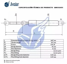 JUNIOR gh0332451 -  Газовая пружина, крышка багажник