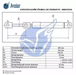 JUNIOR gh0352554 -  Газовая пружина, крышка багажник