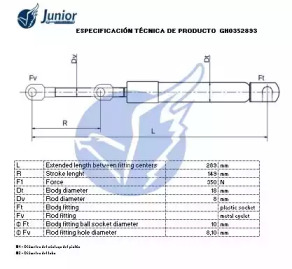 JUNIOR gh0352893 -  Газовая пружина, крышка багажник