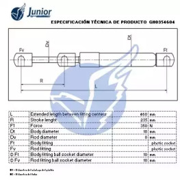 JUNIOR gh0354604 -  Газовая пружина, крышка багажник