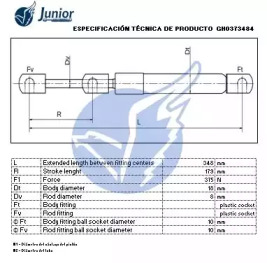 JUNIOR gh0373484 -  Газовая пружина, крышка багажник