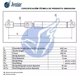 JUNIOR gh0384204 -  Газовая пружина, крышка багажник