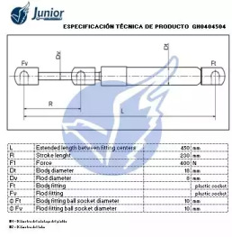 JUNIOR gh0404504 -  Газовая пружина, капот