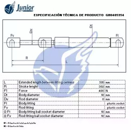 JUNIOR gh0405954 -  Газовая пружина, крышка багажник