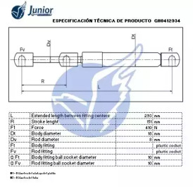 JUNIOR gh0412934 -  Газовая пружина, капот