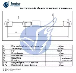 JUNIOR gh0433144 -  Газовая пружина, капот