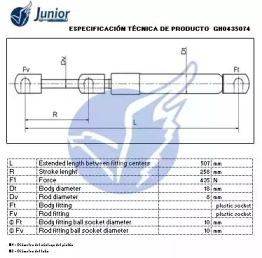 JUNIOR gh0435074 -  Газовая пружина, крышка багажник