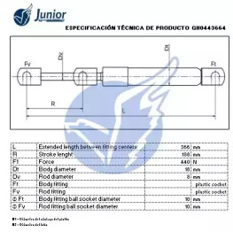 JUNIOR gh0443664 -  Газовая пружина, крышка багажник