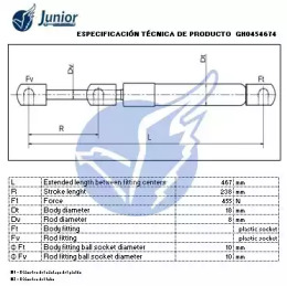 JUNIOR gh0454674 -  Газовая пружина, крышка багажник