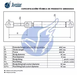 JUNIOR gh0484824 -  Газовая пружина, крышка багажник