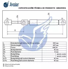 JUNIOR gh0495054 -  Газовая пружина, крышка багажник