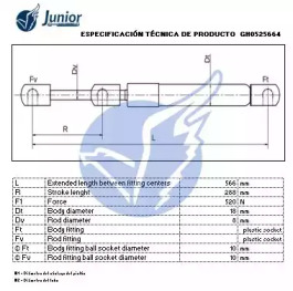 JUNIOR gh0525664 -  Газовая пружина, крышка багажник