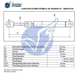 JUNIOR gh0533714 -  Газовая пружина, крышка багажник