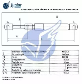 JUNIOR gh0534834 -  Газовая пружина, крышка багажник