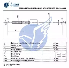 JUNIOR gh0536634 -  Газовая пружина, крышка багажник
