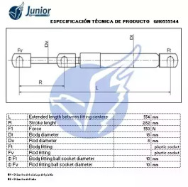 JUNIOR gh0555544 -  Газовая пружина, крышка багажник