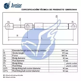 JUNIOR gh0563444 -  Газовая пружина, крышка багажник