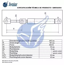 JUNIOR gh0582854 -  Газовая пружина, крышка багажник
