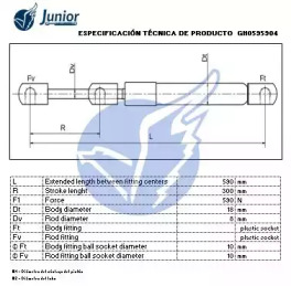 JUNIOR gh0595904 -  Газовая пружина, крышка багажник