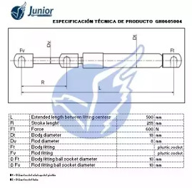 JUNIOR gh0605004 -  Газовая пружина, крышка багажник
