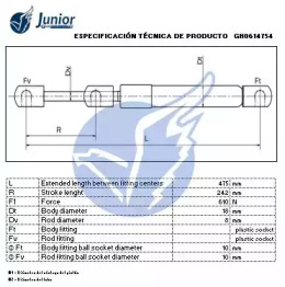 JUNIOR gh0614754 -  Газовая пружина, крышка багажник