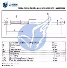 JUNIOR gh0655854 -  Газовая пружина, крышка багажник