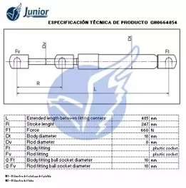 JUNIOR gh0664854 -  Газовая пружина, крышка багажник