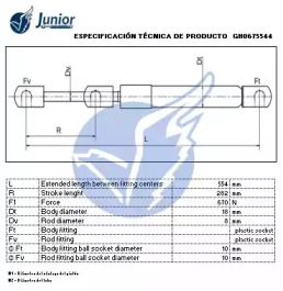 JUNIOR gh0675544 -  Газовая пружина, крышка багажник