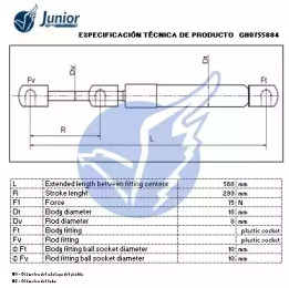 JUNIOR gh0755884 -  Газовая пружина, крышка багажник