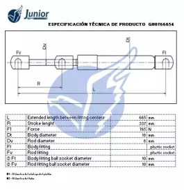 JUNIOR gh0766654 -  Газовая пружина, крышка багажник