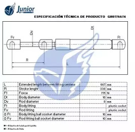 JUNIOR gh0776674 -  Газовая пружина, крышка багажник